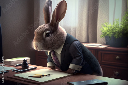 rabbit in business suit