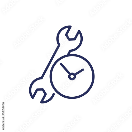 fast repair line icon on white