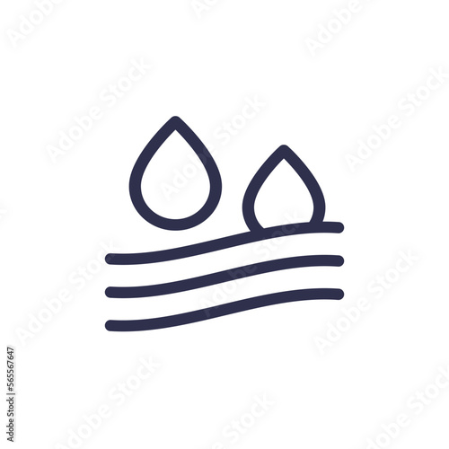 Absorption icon, absorb water line vector