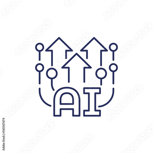 AI technology evolution line icon