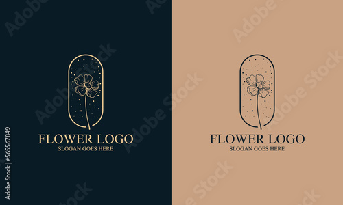 elegant flower design logo. can be used for cosmetics, beauty salons, spas and skin care. premium logo design and business cards.