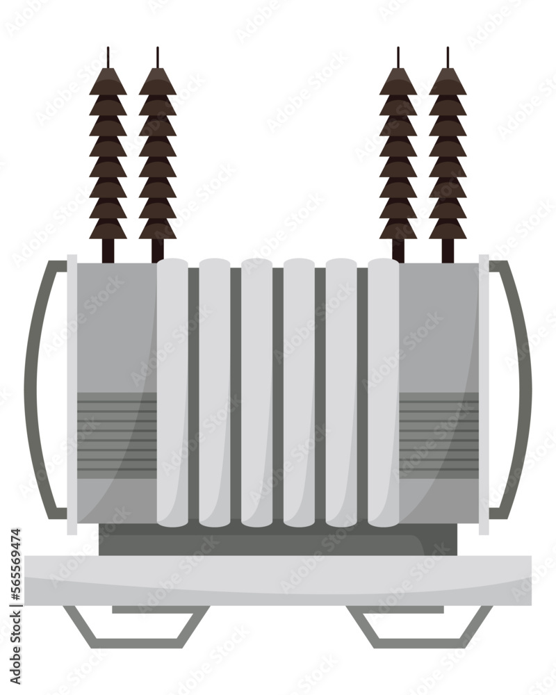 High voltage electrical transformer and isolator. Energy substation ...