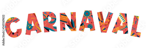 Carnaval - Titre coloré autour de mardi gras, de la musique et du carnaval