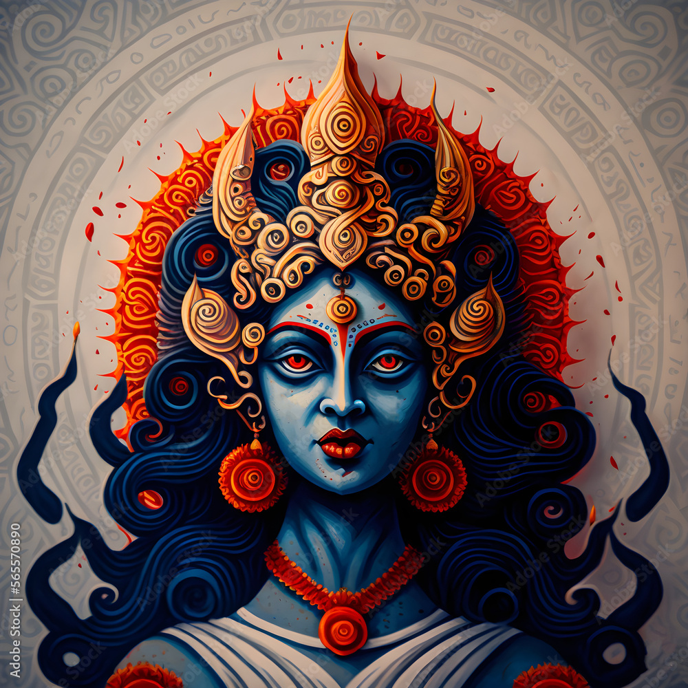 Indian God Maa kali. Goddess Kali illustration, Indian lord Stock ...