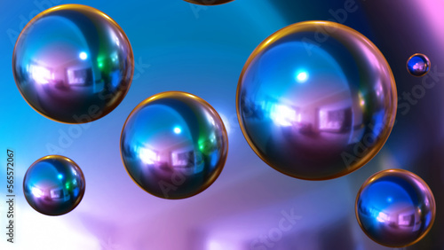 Shiny colored balls abstrac...