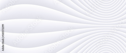 White striped pattern background, 3d lines design, abstract symmetrical minimal white gray backdrop for business presentation, vector illustration