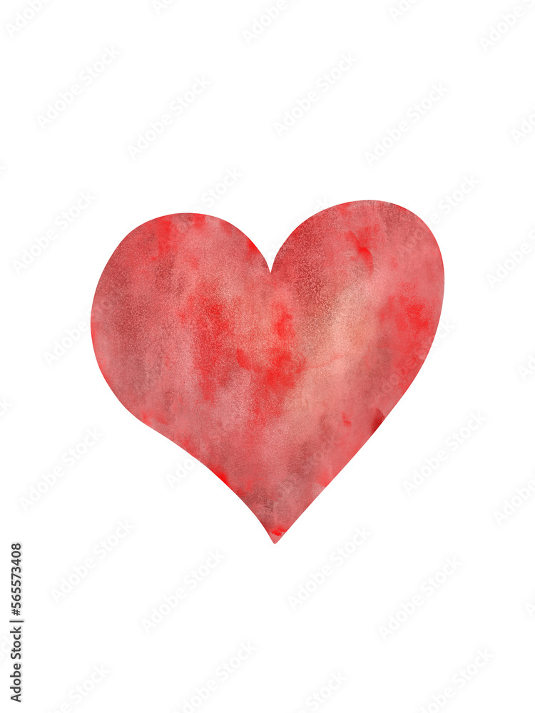 Digital illustrated heart with stone structure in different types of red, isolated on transparent background, PNG file,  card for valentines day , mothers day, birthday, icon, symbol 