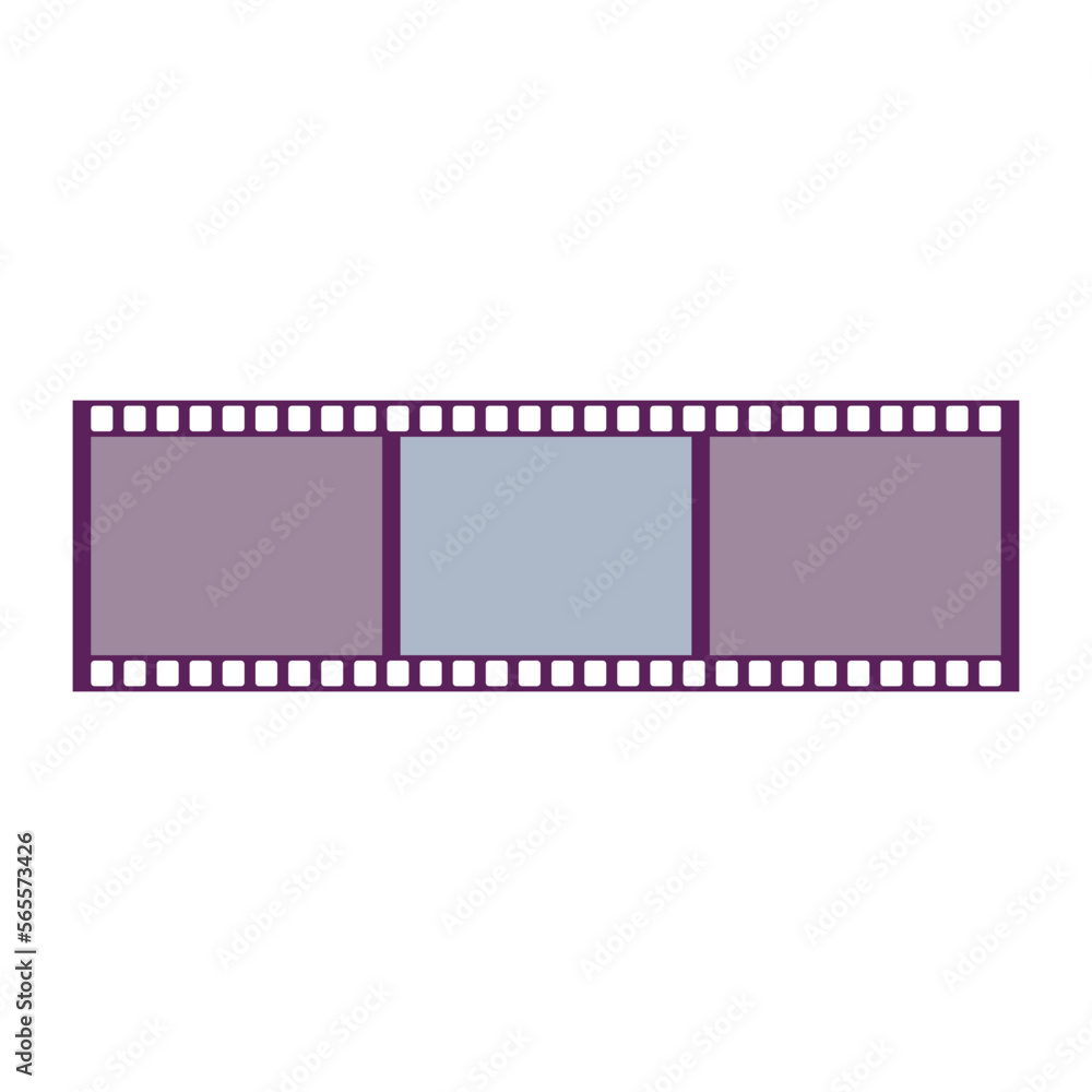 Flat illustration of an isolated filmstrip.