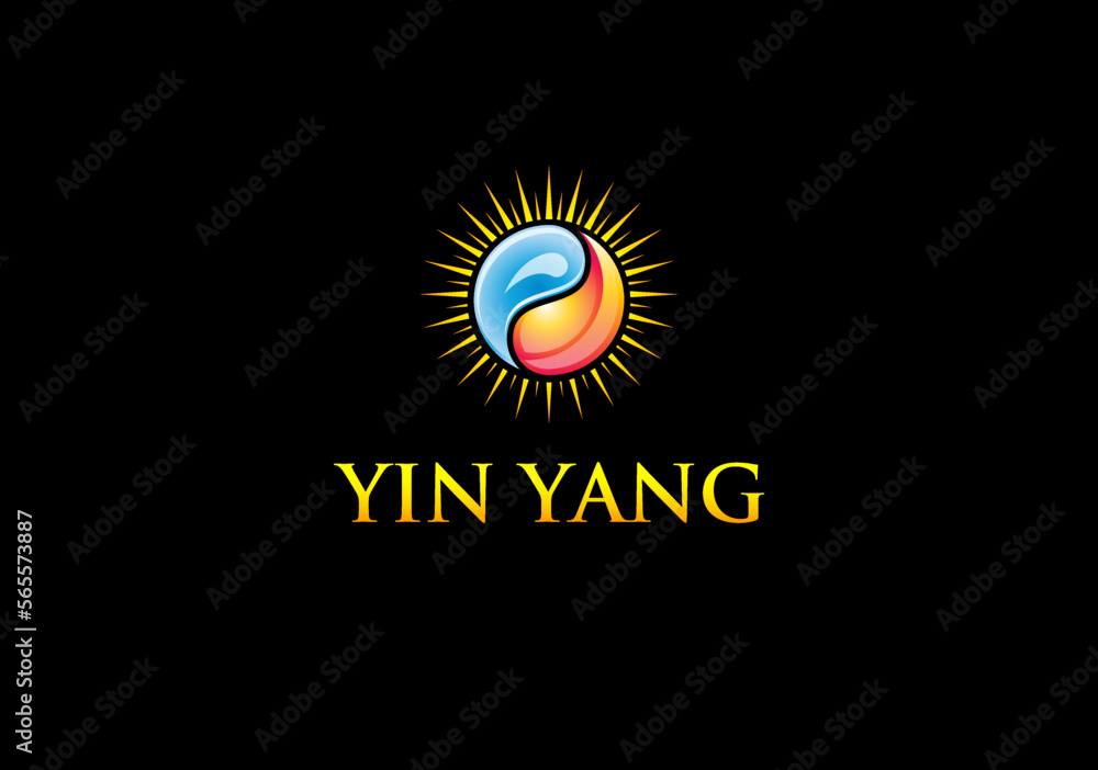 Fototapeta premium Ying yang sun logo templates
