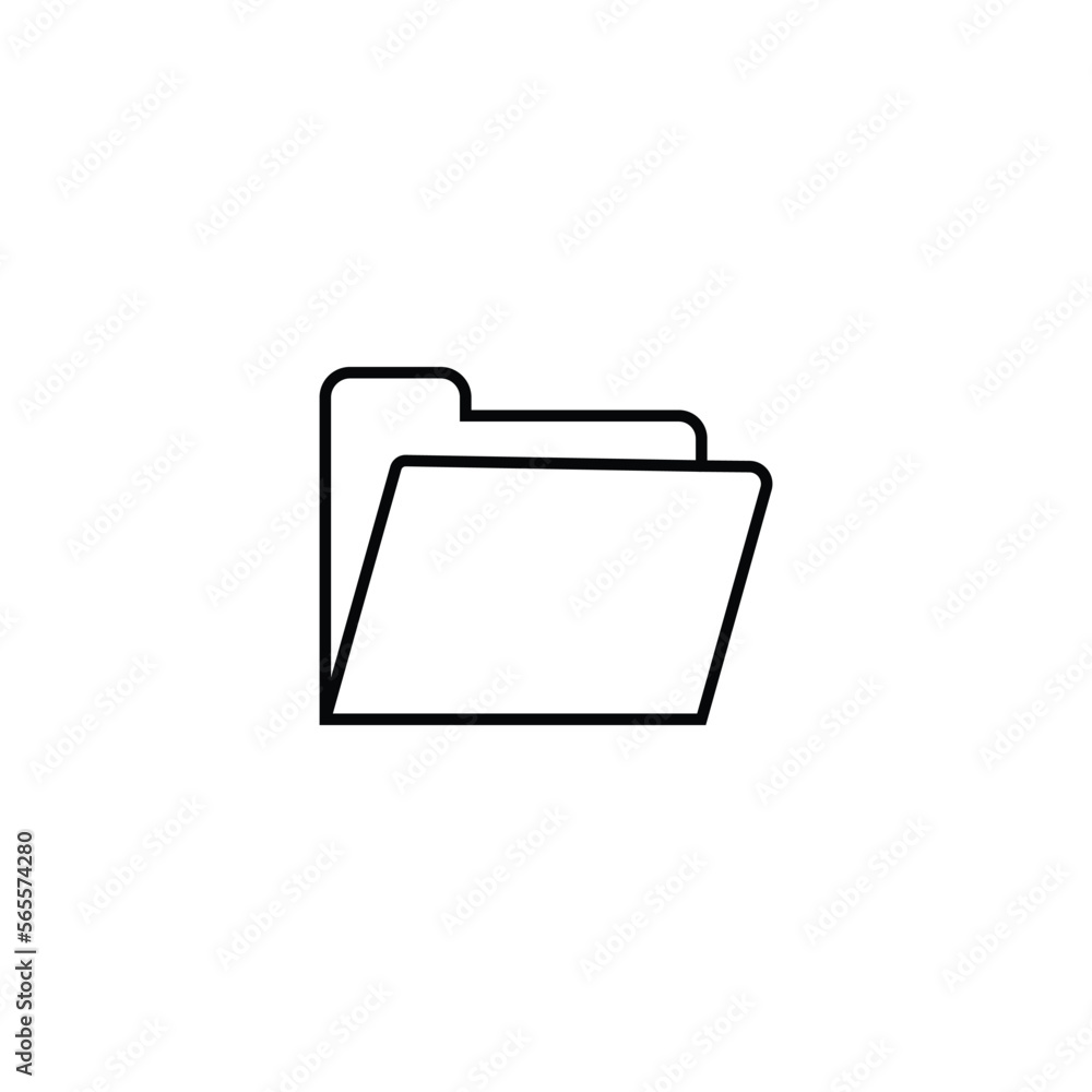 File folder thin line icon. Linear vector illustration. Pictogram isolated on white background File folder thin line icon. Linear vector illustration. Pictogram isolated on white background