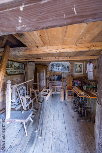 Old wooden village house  Hervartov near Bardejov  Slovakia
