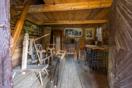 Old wooden village house  Hervartov near Bardejov  Slovakia
