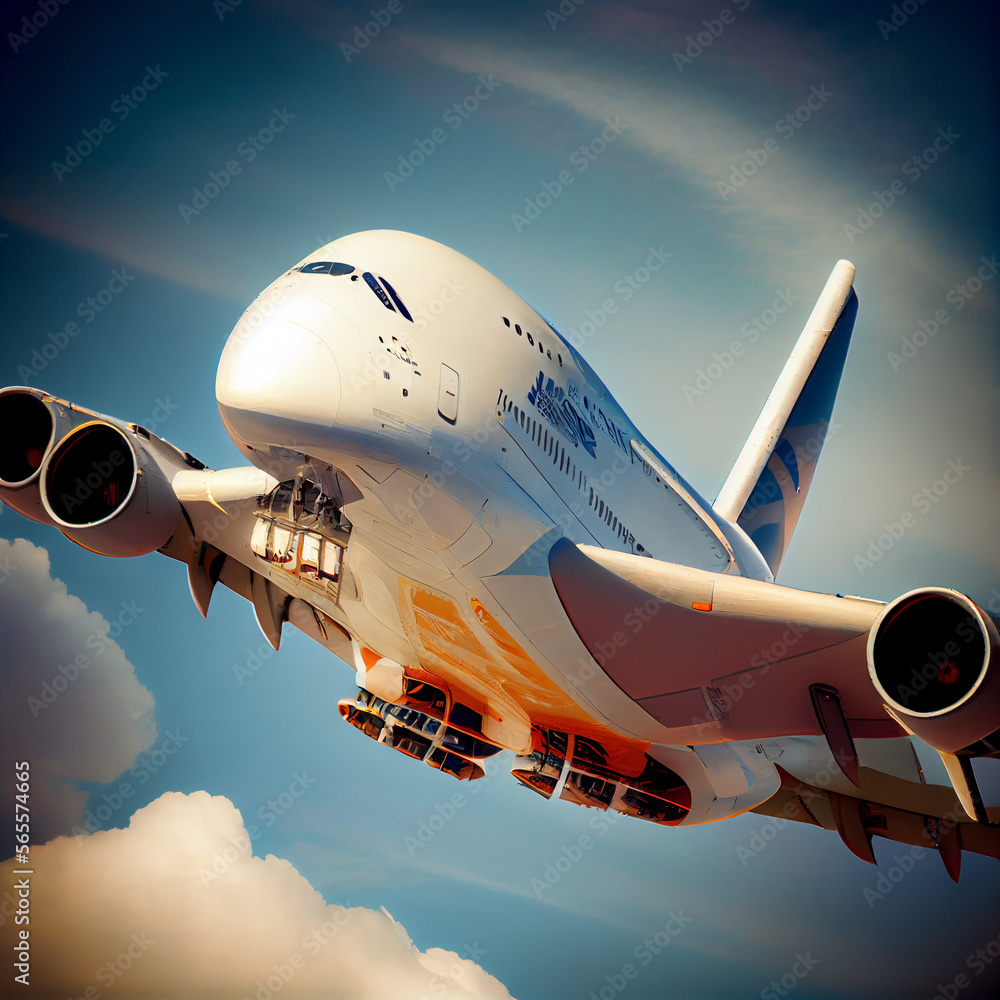 Fototapeta premium AIRPLANE 1 AVIÃO GERADO COM FERRAMENTA DE INTELIGÊNCIA ARTIFICIAL 