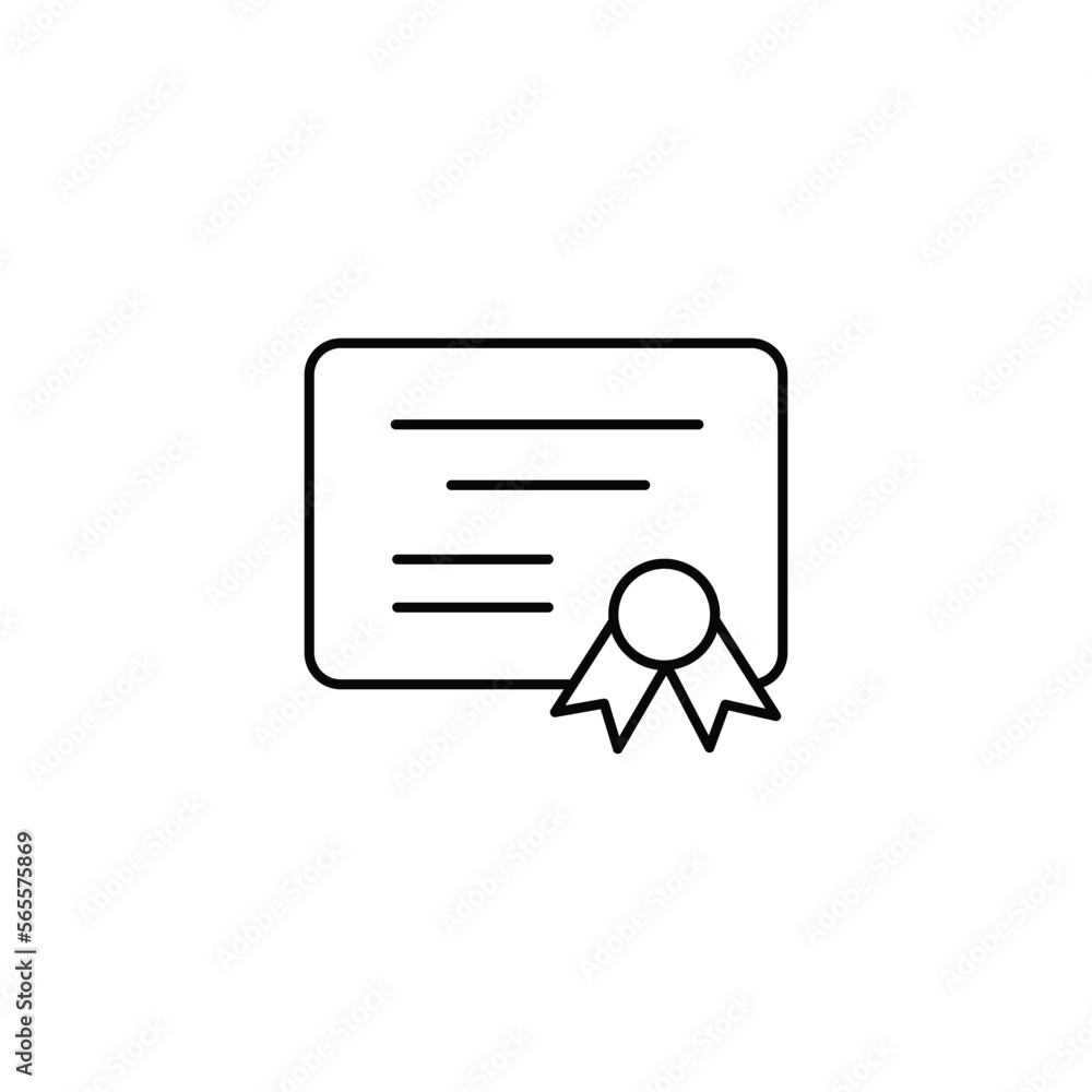 Diploma of honor thin line icon. Linear vector illustration. Pictogram isolated on white background Diploma of honor thin line icon. Linear vector illustration. Pictogram isolated on white background