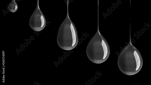 water drop is dripping on a black background