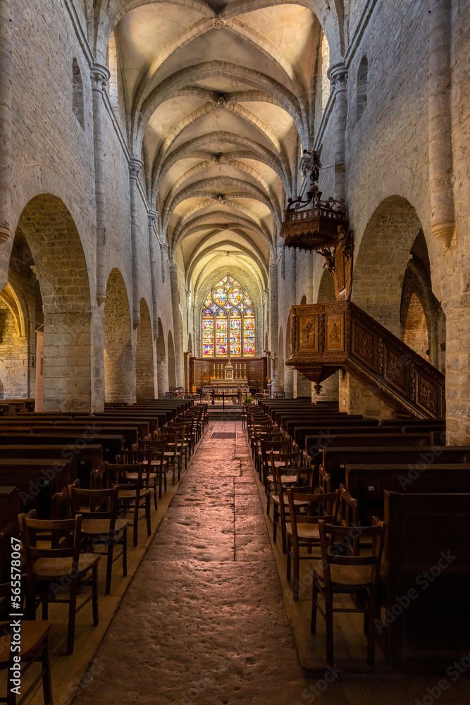 interior of Saint-Just church in Arbois, department Jura, Franche-Comte, France