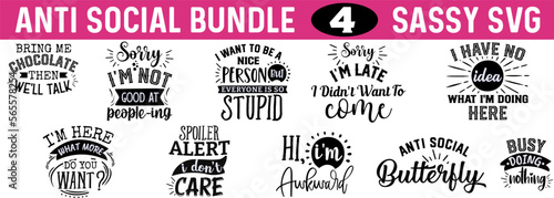 The Best Anti-Social SVG Bundle for Introverts - Hand-Drawn Vector Illustrations and Quotes for T-Shirts, Posters, Cards, and More