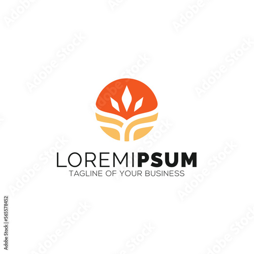 Abstract round tree logo icon. Universal creative floral symbol. Vector tree icon sign