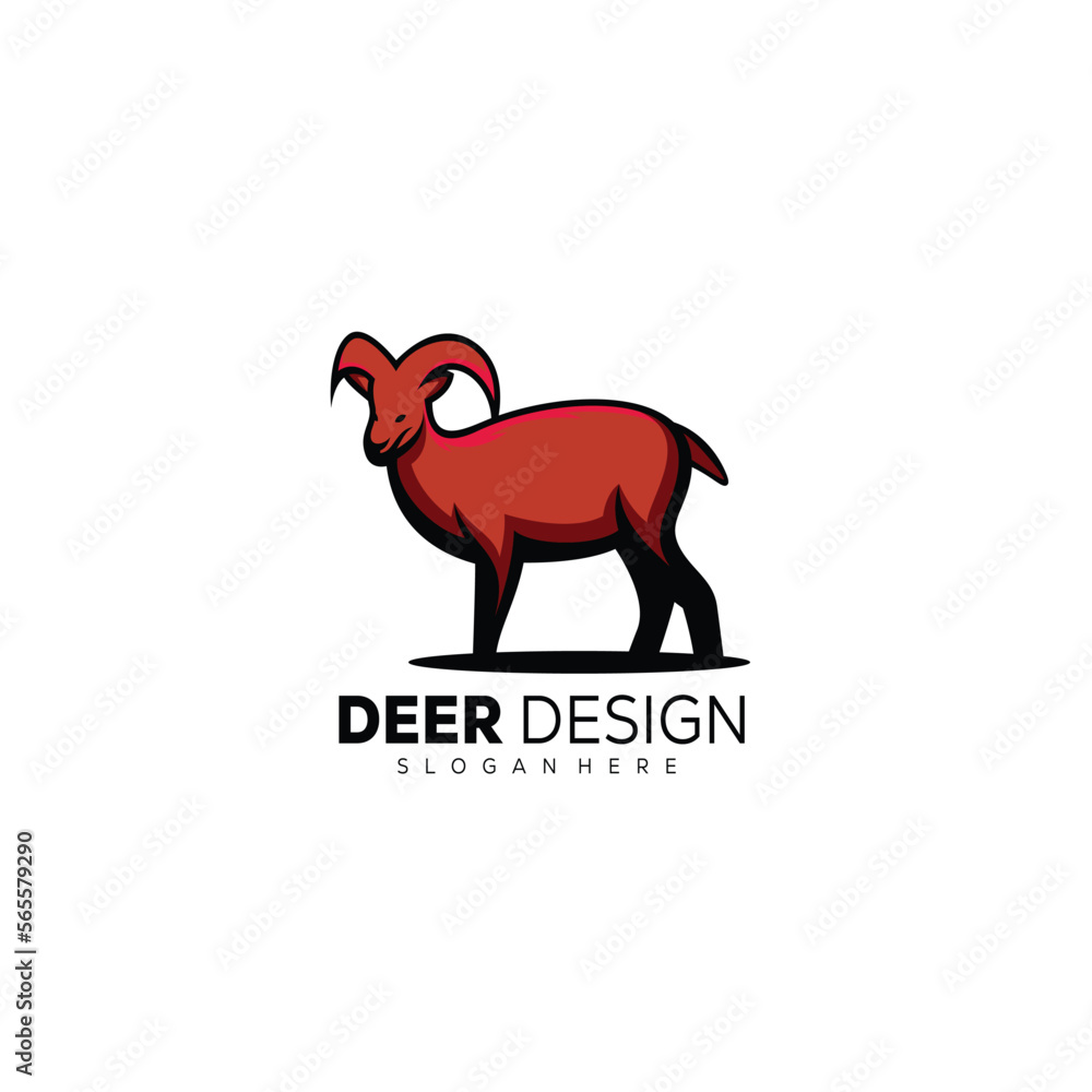 deer logo colorful design template