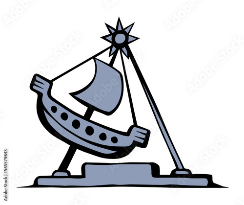 Swinging boat. Entertainment vector drawing