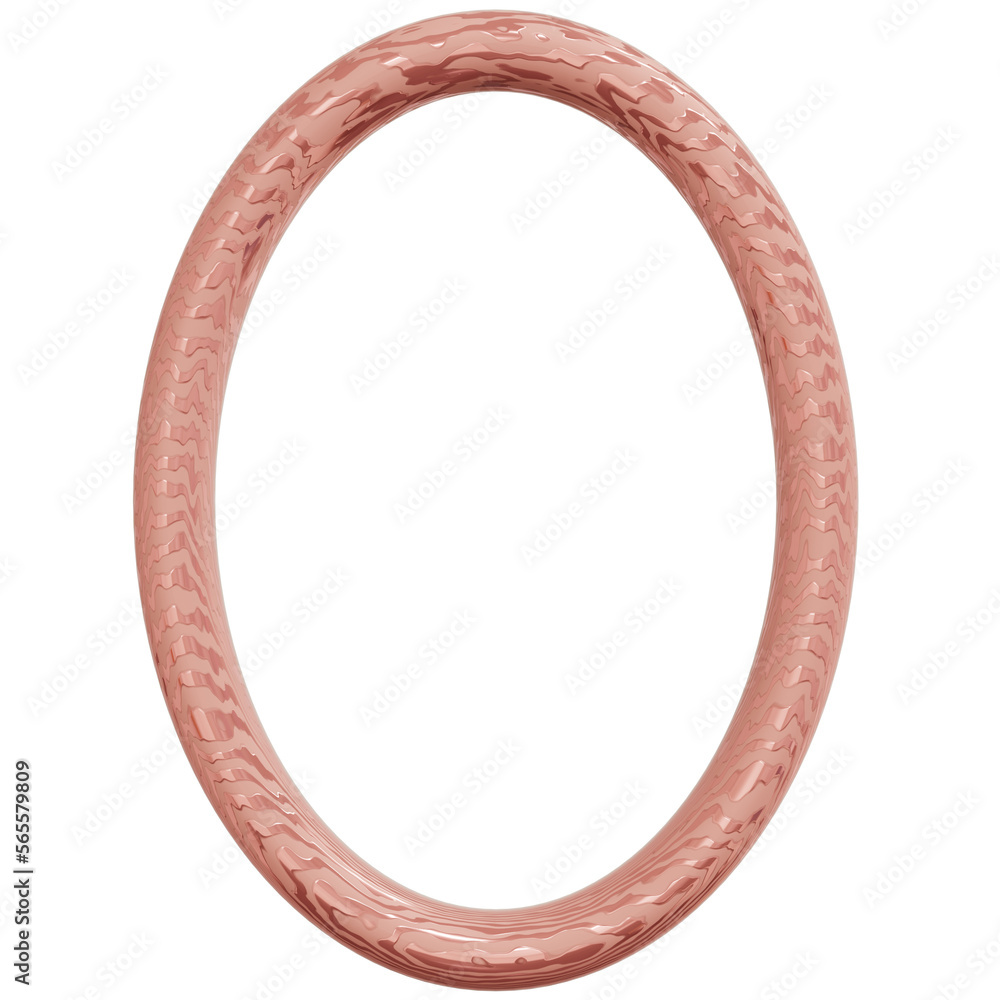 Elliptical Rose Gold Frame 3D Render Elliptical Rose Gold Frame 3D Render