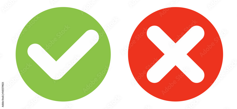 Checklist and cross icon set Checklist and cross icon set