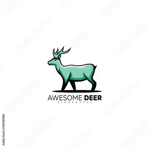 deer logo colorful design template