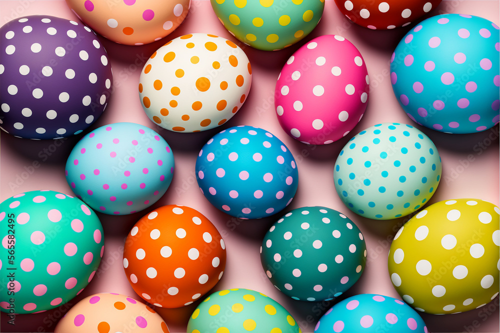 GENERATIVE AI colorful easter eggs