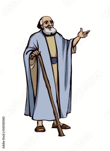 Ancient Jewish preacher. Vector drawing