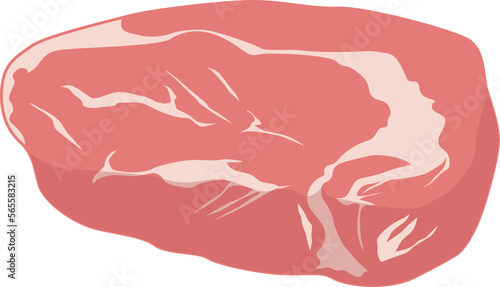 Slice of meat vector. Meat cartoon illustration