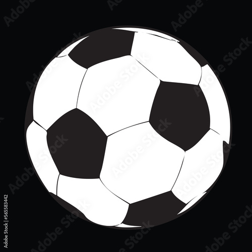 Football (soccer) ball icon over black background vector illustration