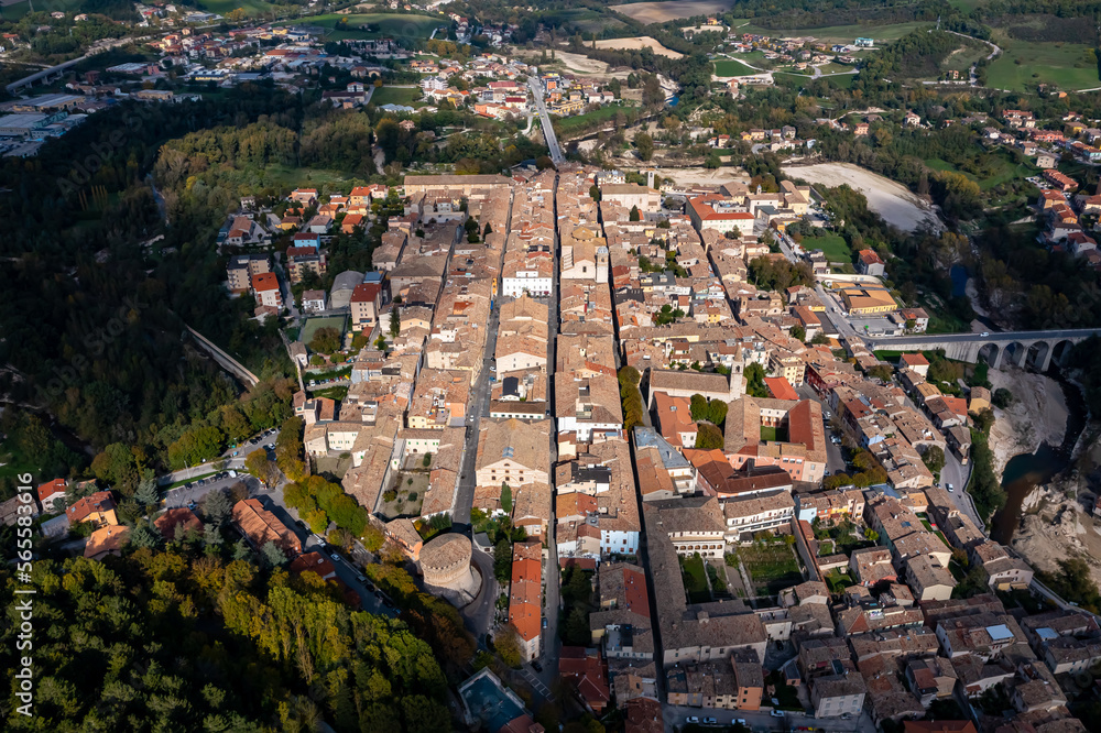 Obraz premium Cagli in Italy Aerial View