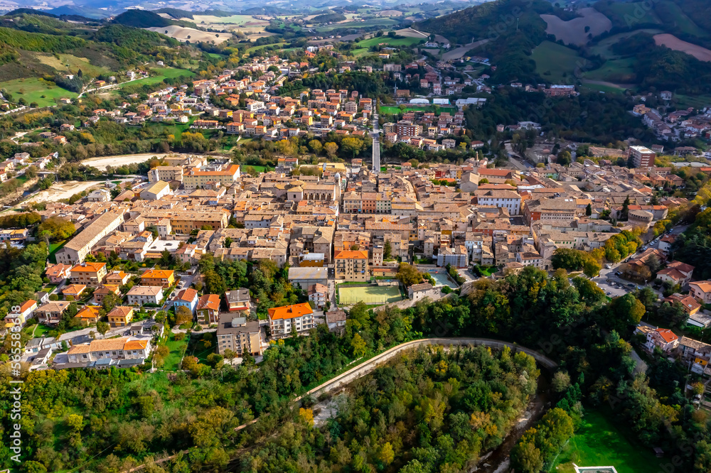 Fototapeta premium Cagli in Italy Aerial View