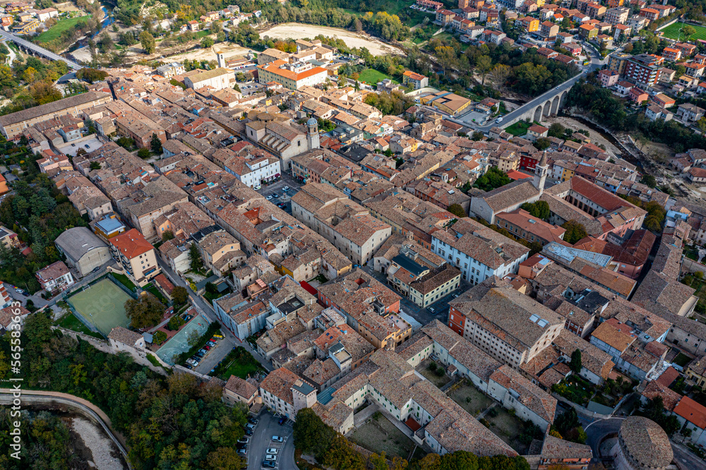 Obraz premium Cagli in Italy Aerial View