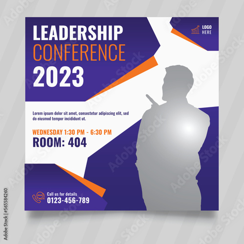 Leadership conference social media post banner template