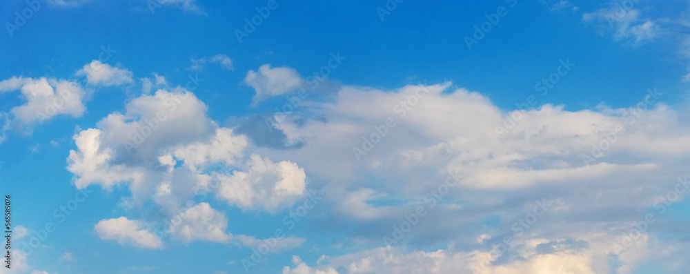 White clouds in the blue sky in sunny weather White clouds in the blue sky in sunny weather