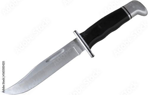Canvas Print Large knife designed for survival isolated in a png.
