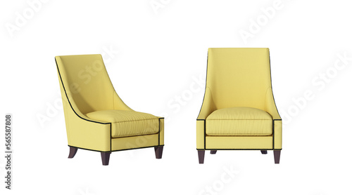 Armchair isolated on white background, 3D rendering