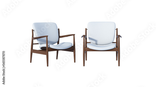 Armchair isolated on white background, 3D rendering