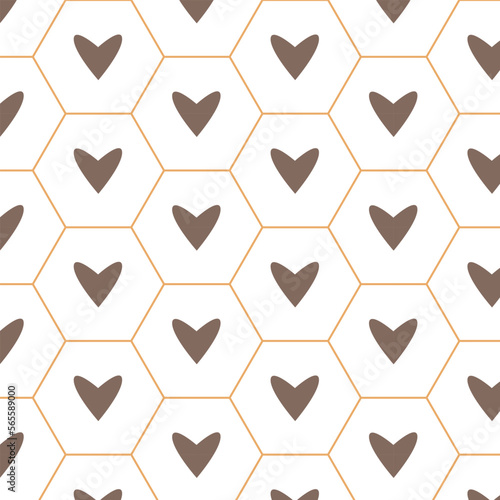 Simple hearts seamless vector pattern. Valentines day background.