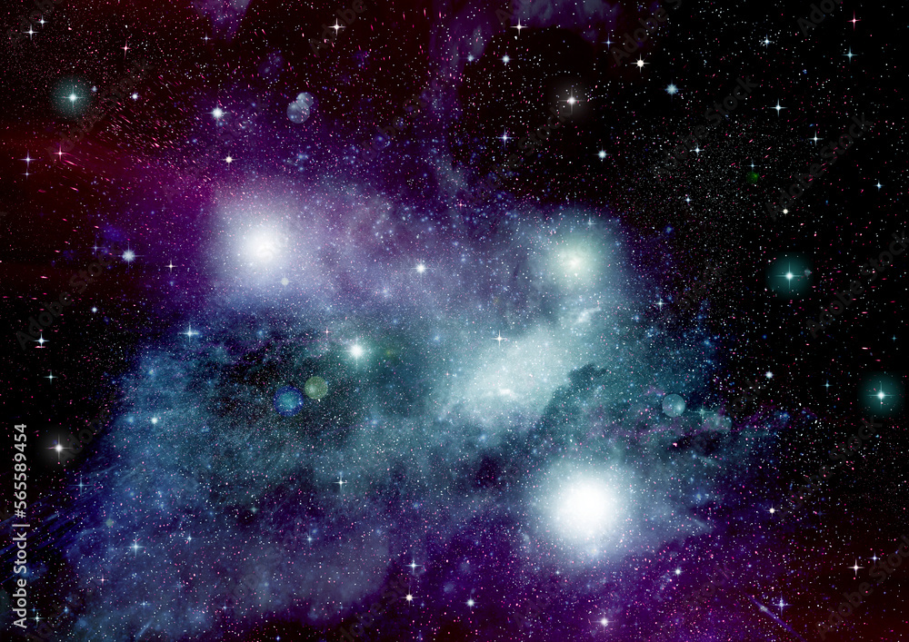 galaxy in a free space. 3D rendering