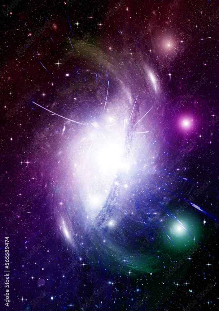galaxy in a free space. 3D rendering