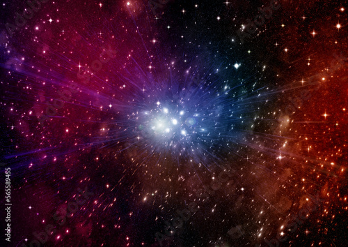 Obraz na płótnie galaxy in a free space. 3D rendering w salonie