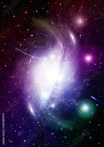 Obraz na płótnie galaxy in a free space. 3D rendering w salonie