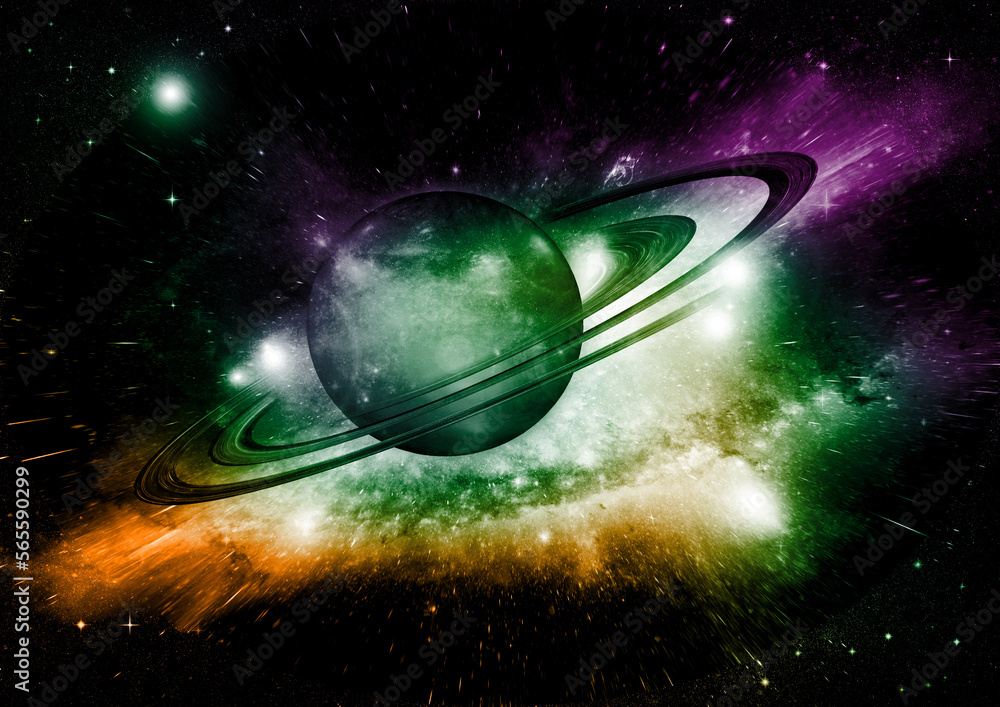 galaxy in a free space. 3D rendering