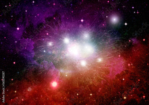 Obraz na płótnie galaxy in a free space. 3D rendering w salonie