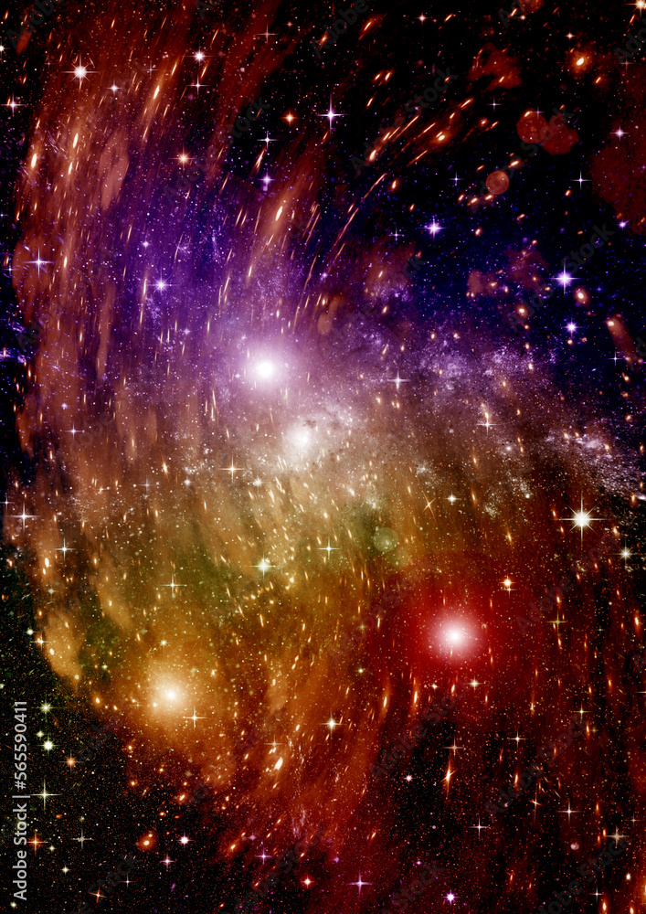 galaxy in a free space. 3D rendering