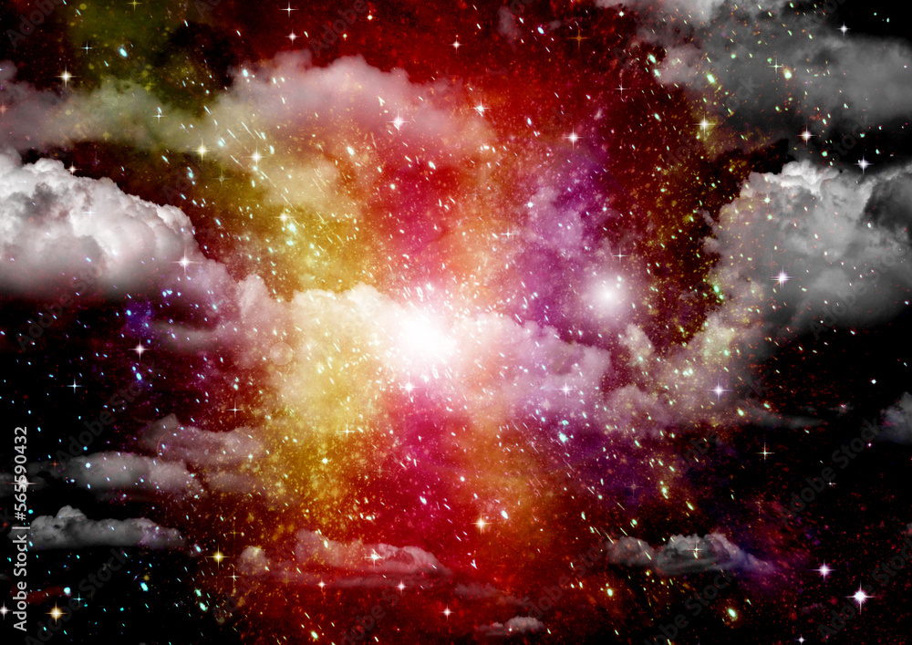 galaxy in a free space. 3D rendering