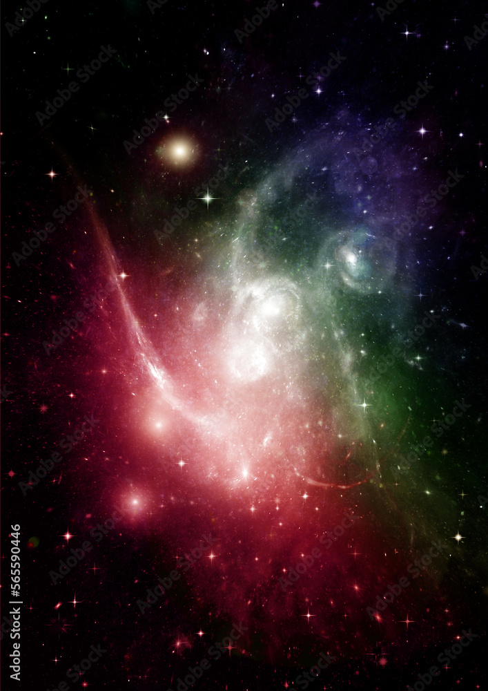 galaxy in a free space. 3D rendering