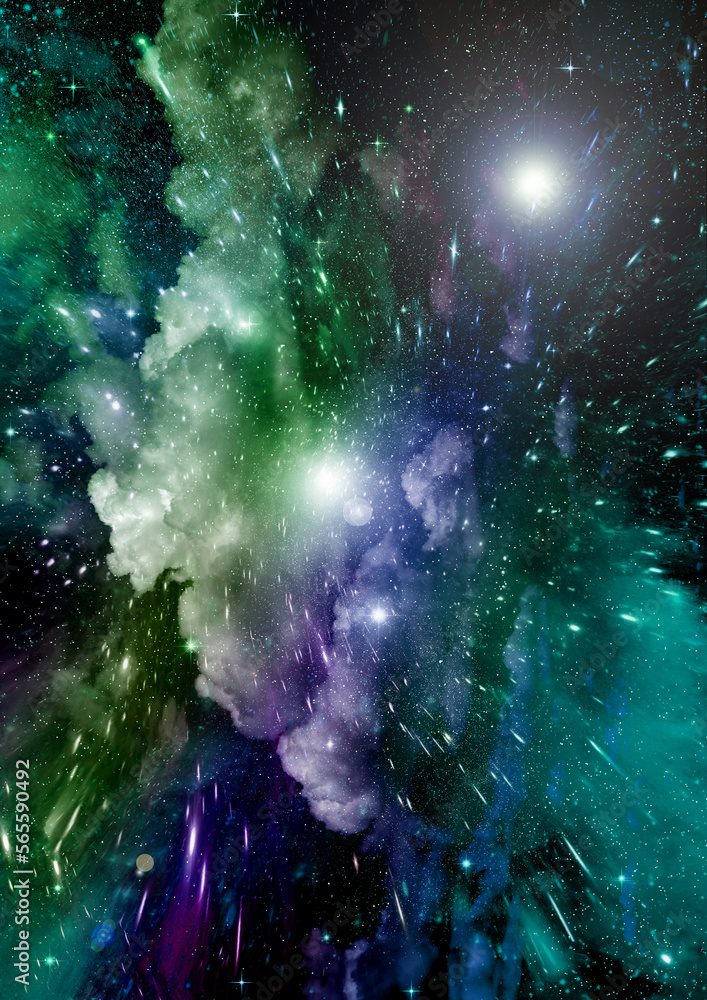 galaxy in a free space. 3D rendering